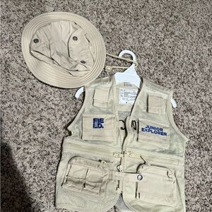 Junior Explorer Kids Safari Vest and Hat Set - Tan